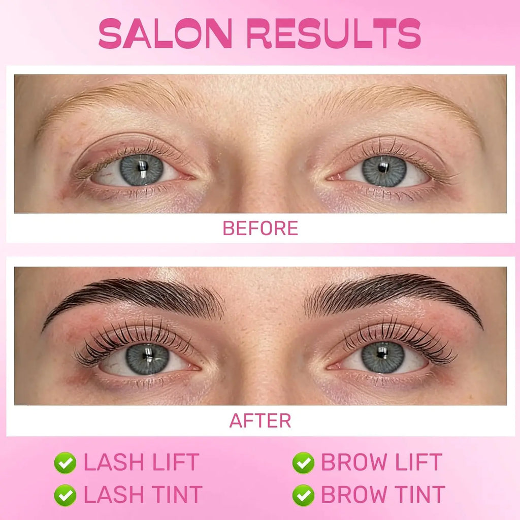 Lomansa Lash Lift and Black Kit Eyelash Lift and Color Strong Hold Lash Lifting 4 Weeks Curl & Natural Darker Black Lashes Tools