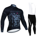 Men's Professional Long Sleeve Cycling Jersey & Padded Shorts Set, Quick Dry, Reflective, Breathable Bike Wear Clothing for Men