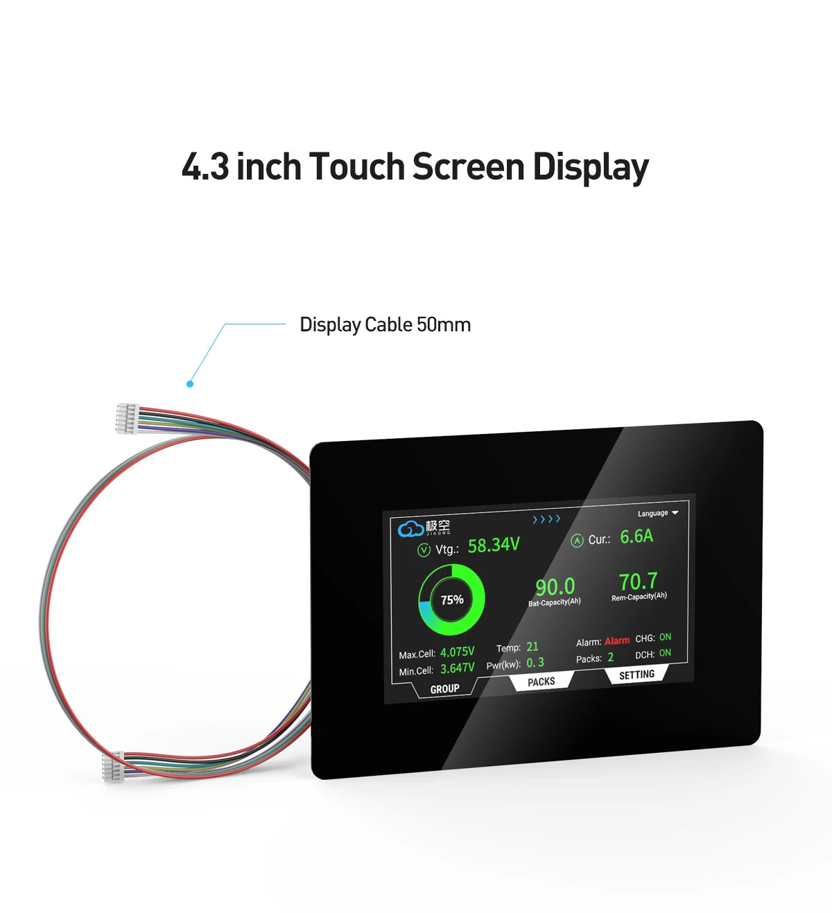 JIKONG BMS 3.2 inch Screen Display for JIKONG all BMS Accessories Intelligent Battery Level Indicator JK BMS 3.2 LCD Monitor