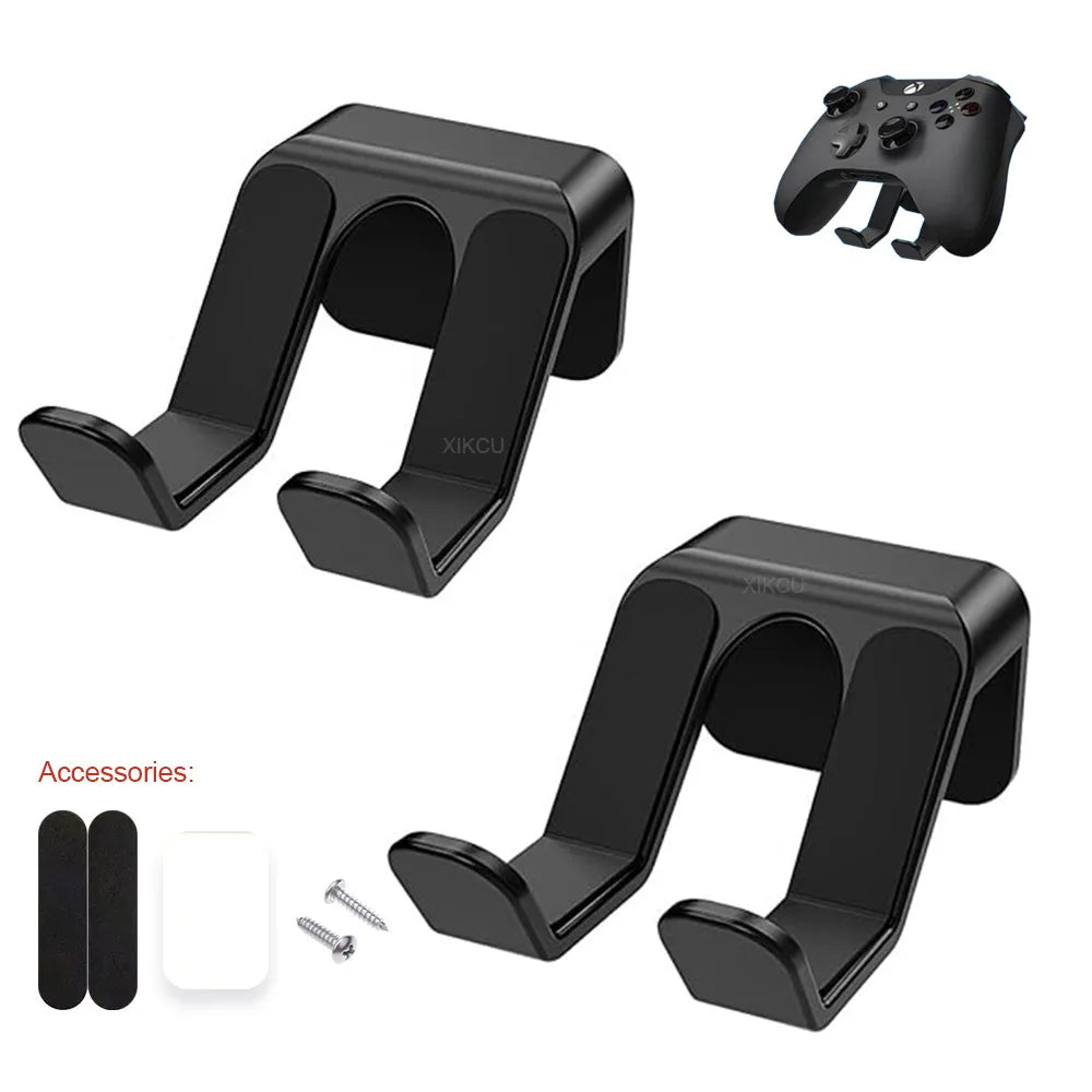Wall Mount Controller & Headphone Holder Self-Adhesive Bracket, Black/White 1pc-4pc