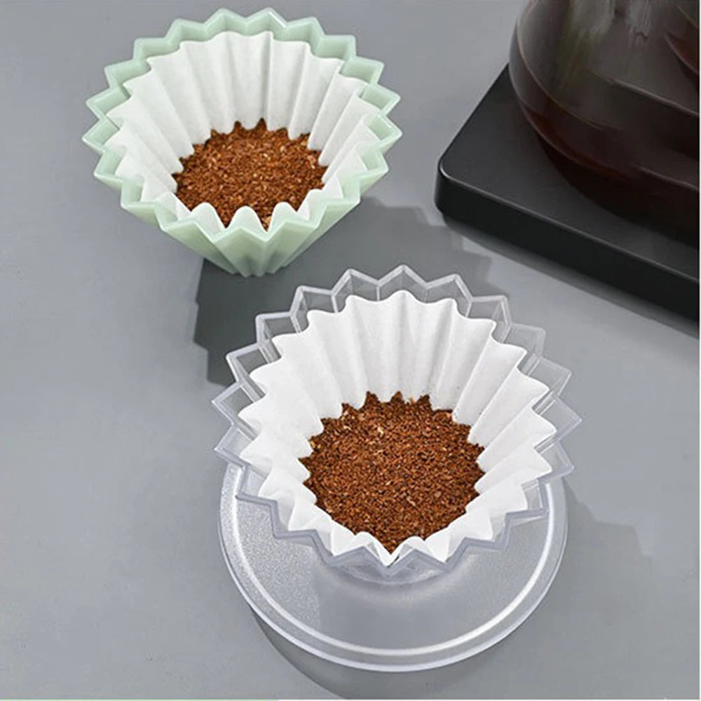 Hand-made Coffee Drip Filter Cup for Household Use 1-2 People Origami Filter Cup V-shaped Resin Cake Cup Anti-fall Filter