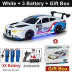 4WD RC Drift Car With LED Light 2.4G Radio 20KM/h High Speed Remote Control Racing Cars Vehicle Model Toy Gift for Boy Girl Kid