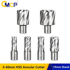 CMCP 1pc Core Drill Bit 6-60mm Annular Cutter HSS Weldon Shank Hollow Drill Bit Hole Saw Cutter For Metal Cutting Tool