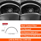 For Renault Fluence Megane 3 RS 2009-2017 Real Carbon Fiber Stickers Central Radio AC/CD Shift Door Panel Car Trim Accessories