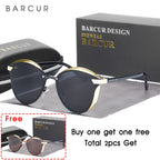 BARCUR Style Polarized Sunglasses For Women Catmore Round Sun Glass Ladies Woman Eyewear Accessory UVAB Protection
