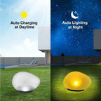 Solar stone ground light outdoor waterproof ABS garden pathway lamp, warm/white, 1pc/2pcs