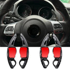 VW Golf 5 MK5 Golf 6 MK6 GTI Steering Wheel Paddle Shifter Sticker Cover, Type A Black