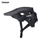 Seeker matte color-blocking cycling helmet, lightweight breathable protective helmet for downhill mountain bikes, adjustable siz