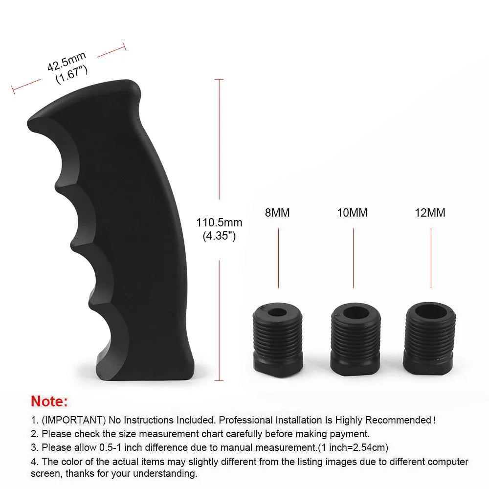 Racing Car Gear Shift Knob Shifter Kit Aluminum Bending handle Shift Head With 8,10,12MM Adapters For Manual Transmission