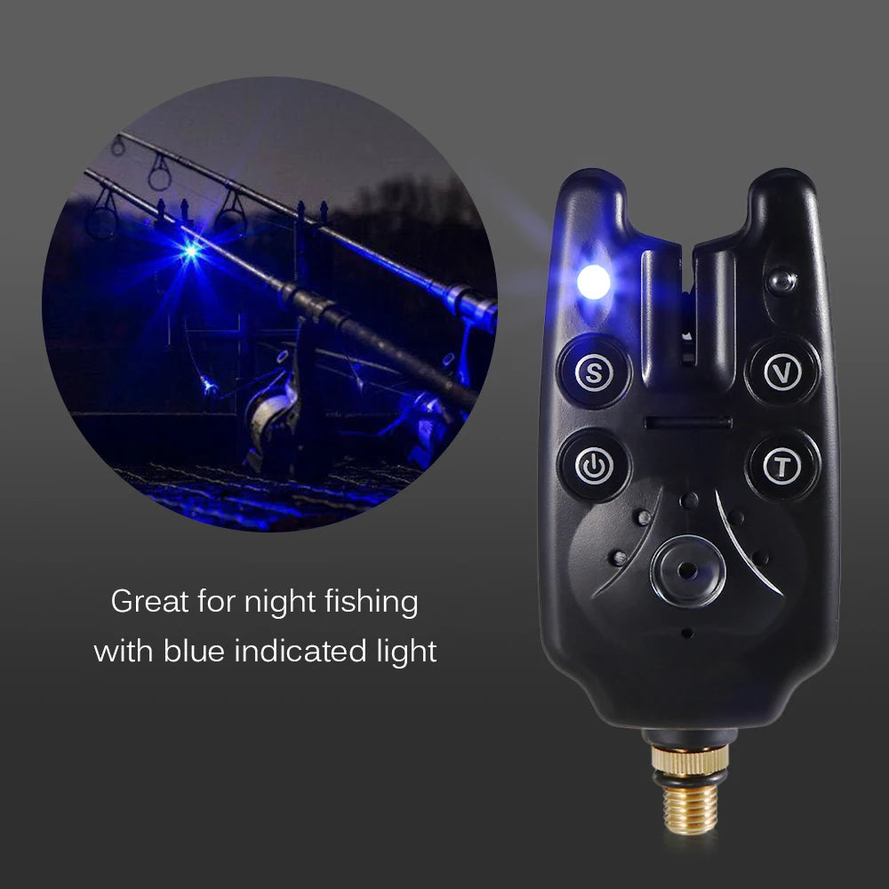 Fishing Alarm Kit Wireless Fishing Alarm Set LED Fishing Bite Alarms Receiver Set Night Fishing Supplies Wireless Bite Alarm
