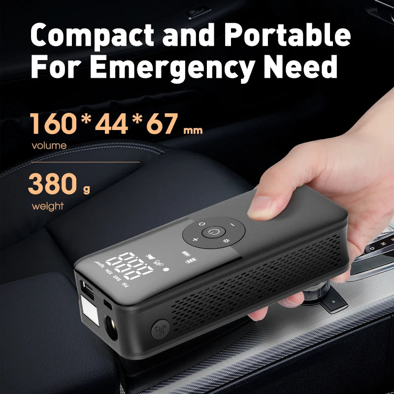 CARSUN Rechargeable Tire Inflator Air Pump, Cordless Digital Portable Compressor, Black