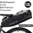 NEWBOLER Bicycle Bag Waterproof 13L Large Capacity Bicycle Saddle Bag Bicycle Foldable Tail Bag Mountain Bike Road Luggage