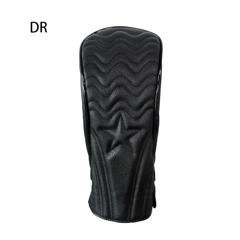 Golf Headcover Golf Wood Cover PU Leather Golf Club Covers For Driver Fairway Hybrid Waterproof Protector Set Golf Accessories