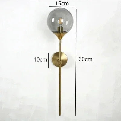 A gold smoky gray / Glass ball 15cm / Without light bulb