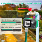 Low Water Pressure Garden Water Timer Sprinkler Controller for Rain Barrels, Green