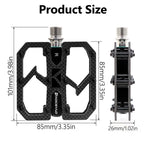 KOCEVLO Carbon Fiber Pedal Ultralight 195g MTB Titanium Shaft 3 Bearings Road Bike Pedal Anti Slip Racing Pedal