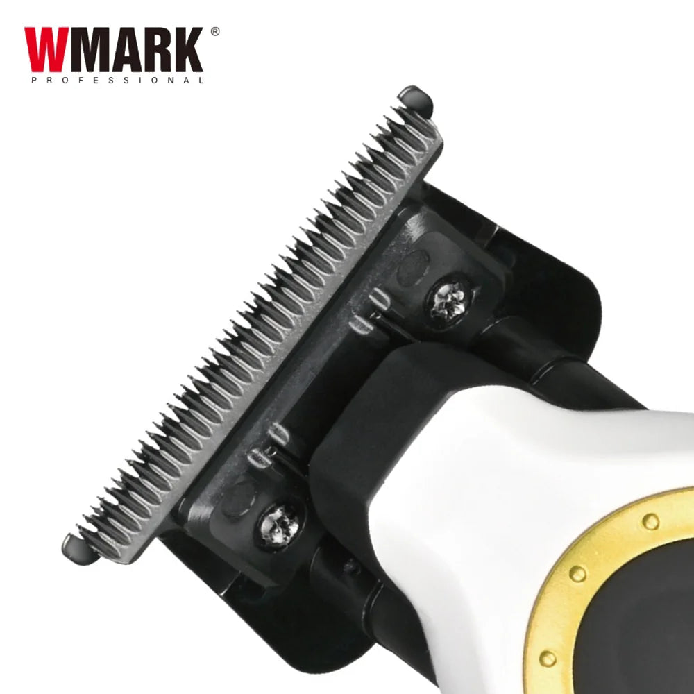 WMARK NG-7230 Professional Hair Clipper Ceramic Titanium Plated Blade 7500RPM Men's Trimmer Engraving Push with Charging Base