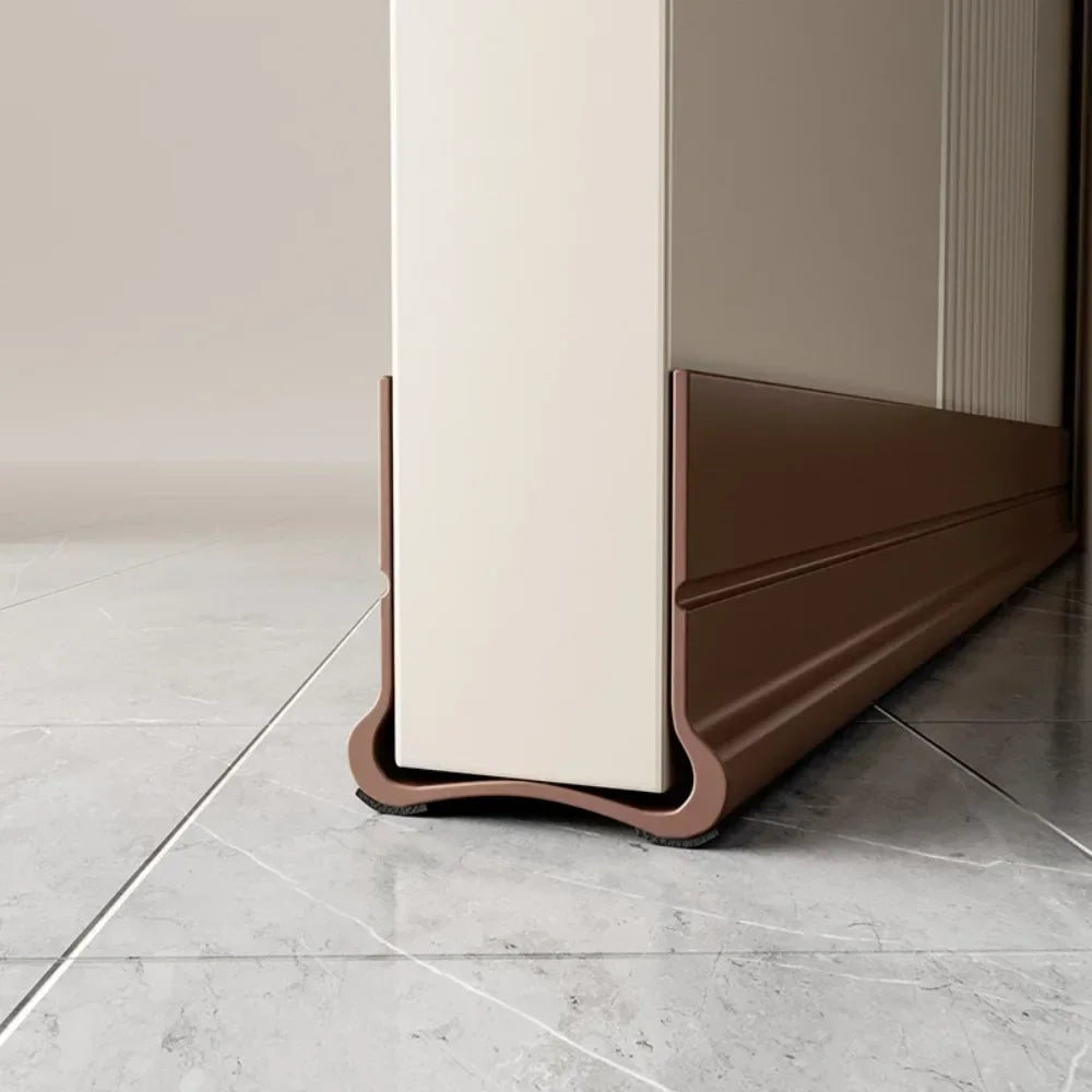 1-4PCS Self-adhesive Door Bottom Sealing Strip Wind and Dust Proof Weather Strip with Soundproofing Felt PVC Flexible Door Strip