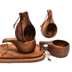 2025 New 210ml Outdoor Wood Cup Kuksa Camping Mug Coffee Milk Cups Mugs Acacia-Wood Drinkware Bushcrafts Artifact Kitchen