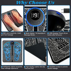 EMS Foot Massager Mat Electric TENS Foot Massage Pad Foldable Muscle Stimulator