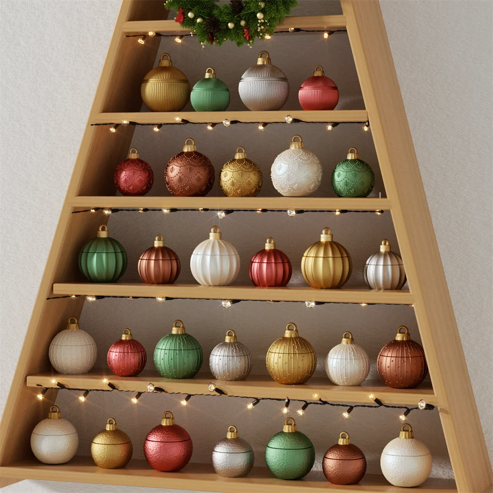 Christmas Bauble Candle Jar Silicone Mold, Reusable for Concrete Jesmonite Cement, Large/Small