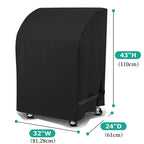 32 inch Gas Barbecue Stove Cover BBQ Cover,Rainproof Outdoor Oven Hood Cover,Folding Side Table 210D Cloth Black Grill Covers