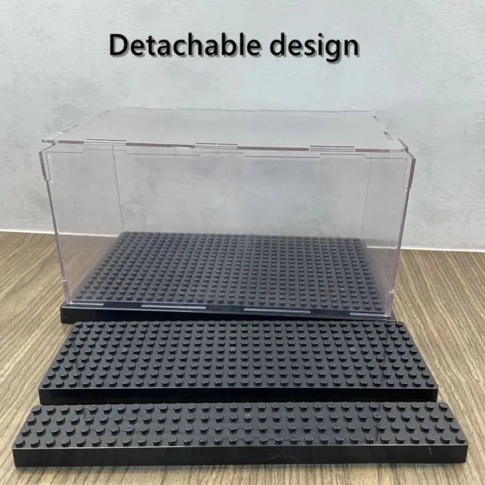 1pc Acrylic Display Case for Model Action Figures Blocks with 3-Tiered Steps Clear Dustproof Acrylic Display Box Storage