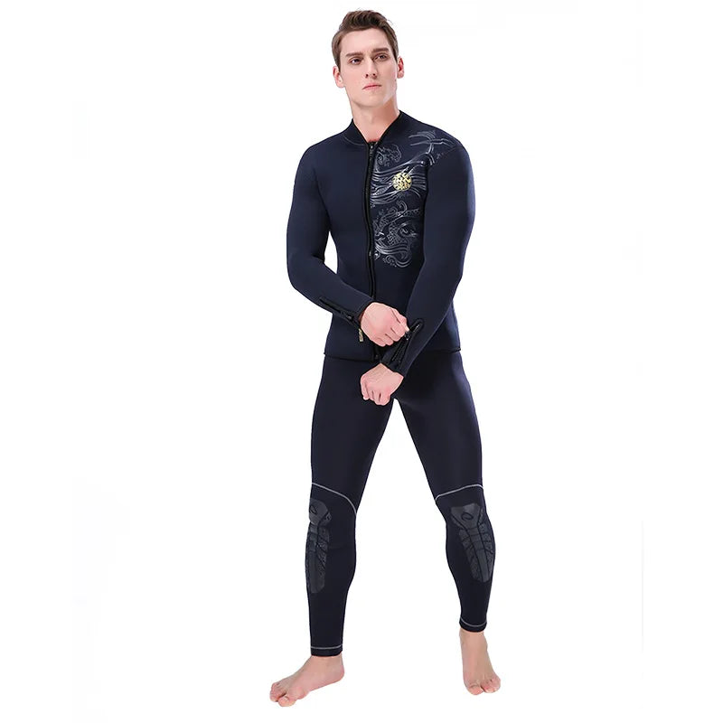 5mm Long Sleeve Split Wetsuit Jacket Top Unisex Diving Surfing, Sizes S-3XL