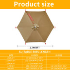 6/8 Rib Polyester Parasol Replacement Cloth Outdoor Patio Umbrella Surface Rainproof Anti-UV Sunshade Garden Canopy