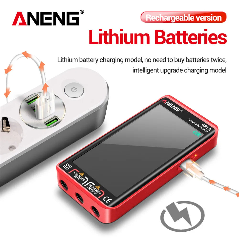 ANENG 621A Touch Screen Digital Multimeter AC/DC Voltage Current Capacitance NCV Diode