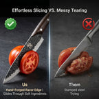 Premium 7.5 Inch Chef Knife Ultra Sharp – Hammered High Carbon Stainless Steel Non-Slip Wenge Wood Handle for Home Kitchen