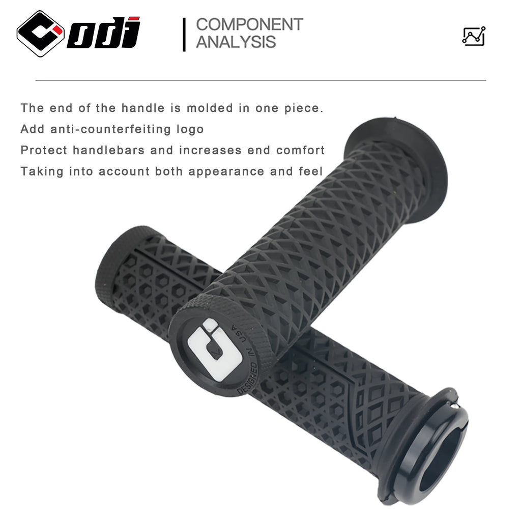 1Pair ODI Lock-on Silicone Mountain Bike Grips Shock-Absorbing Anti-Slip Comfortable Handlebar Covers for MTB/Cycling Parts