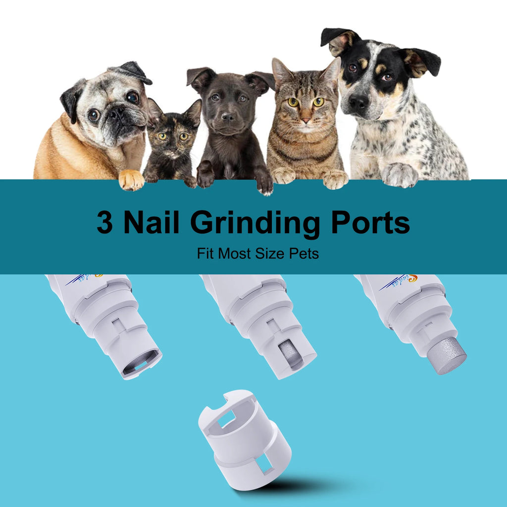 Dog Nail Grinder USB Rechargeable Electric Pet Paws Clipper & Trimmer Painless Paws Grooming Quiet 2-Speed Dog Nail File