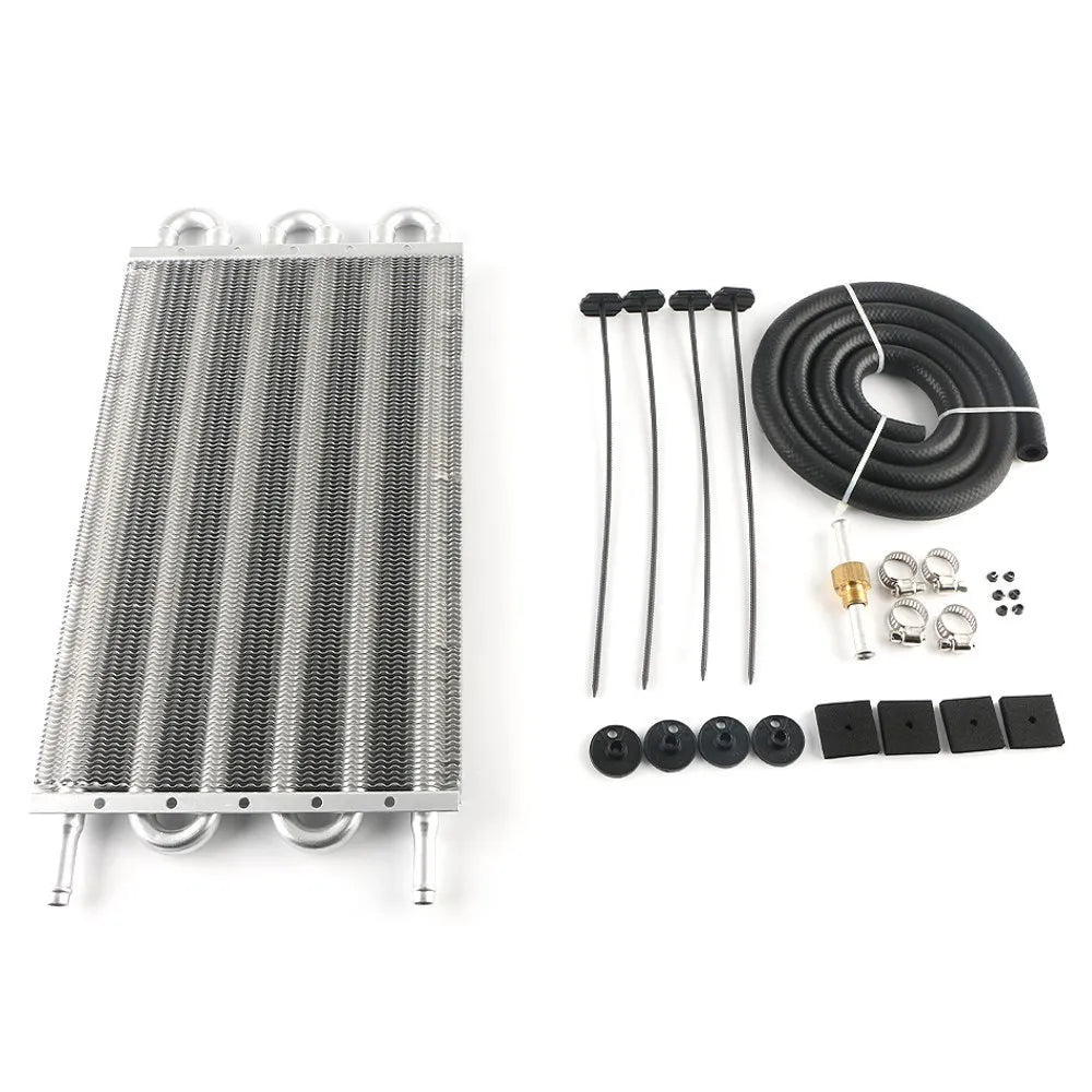 2 Row 4 Row 6 Row 8 Row 10Row 16Row Universal Remote Transmission Oil Cooler Auto-Manual Radiator Converter Aluminum Kit