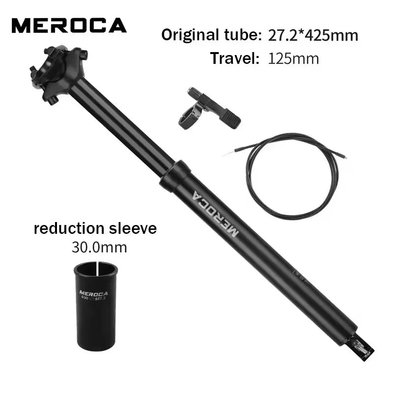 MEROCA MTB Dropper Seatpost 27.2/30.9/31.6mm Telescopic Seat Post Wire Control Adjustable Bicycle Seat Tube Cycling Accessories