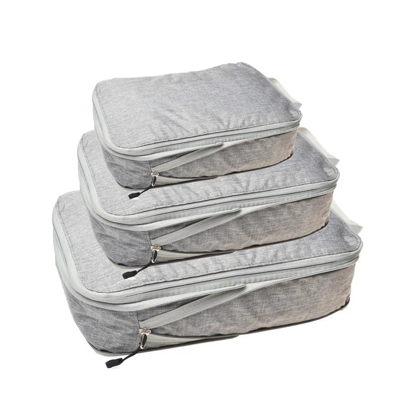 Luggage Cubes Organizer Portable Travel Storage Bag Compressible Packing Cubes Foldable Waterproof Travel Suitcase Nylon Handbag