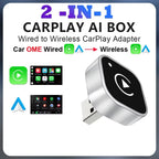 2 in1 Wired to Wireless CarPlay Android Auto Adapter for OEM Car Stereo With USB Dongle Smart Mini Box Plug and Play Bluetooth