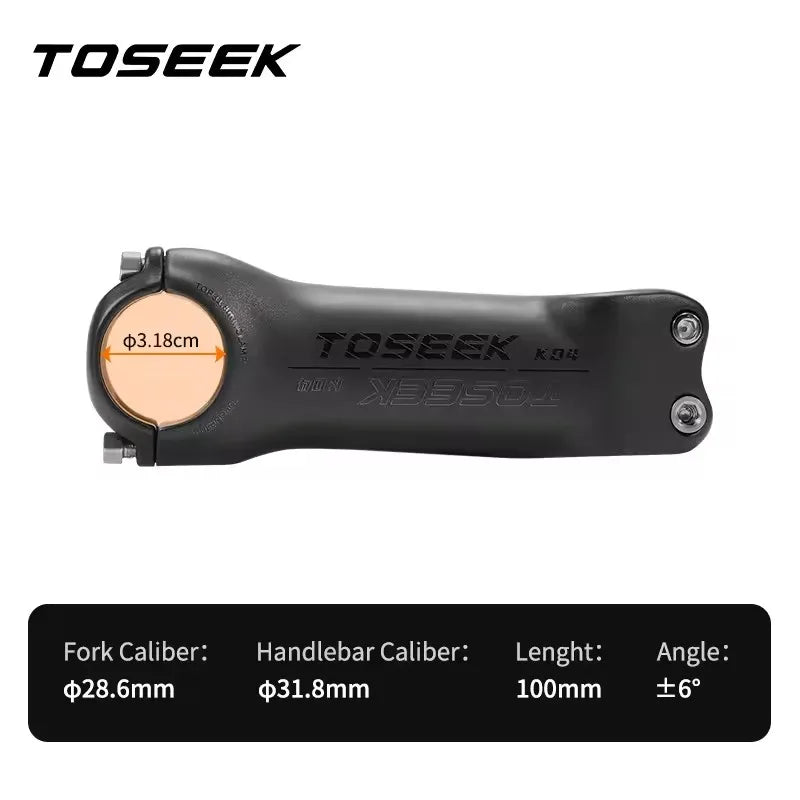 TOSEEK K04 Black Matte Carbon Fibre Stem MTB Bike Road Mountain Bicycle Stem 31.8mm Handlebar Stems 70/80/90/100/110/120/130mm