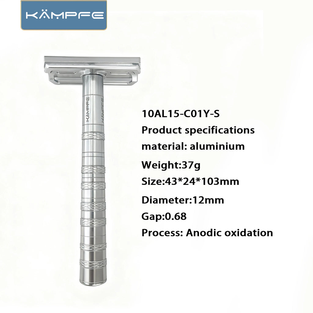 KAMPFE Double Edge Safety Razor Stainless Steel Classic Manual Shaver Wet Shaving 30-degree Shaving Angled Head for men