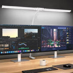 Home Office LED Desk Lamp Double Head Stepless Dimming Eye-Caring Reading Lights 3 Color Mode Flexible Adjustable PC Table Lamps