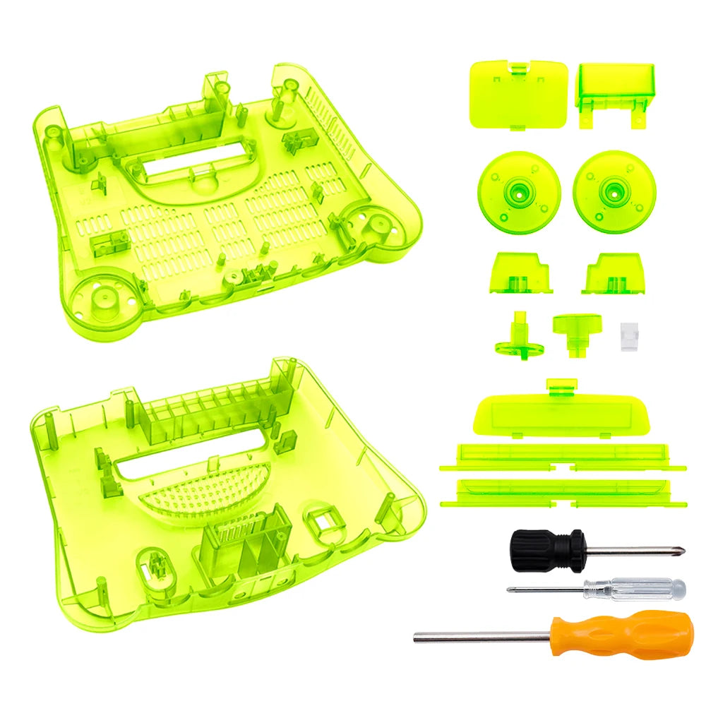 Bitfunx Replacement Plastic Shell Translucent Case for N64 Nintendo 64 Replacement Case Transparent Boxes