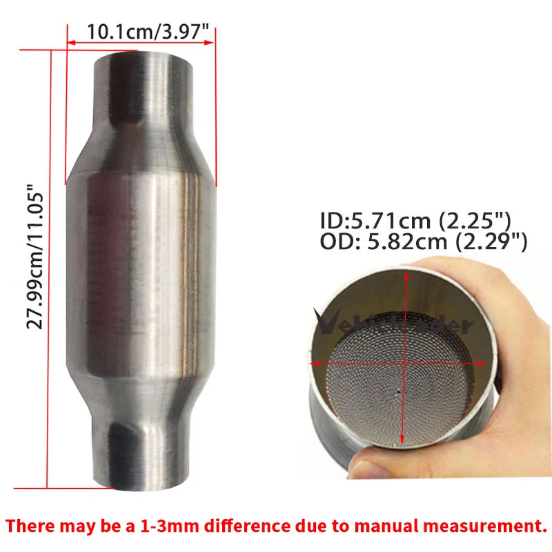 2" /2.25"/2.5"/3" 200 Cell High Flow Metallic-Core Race Catalytic Converter High Performance Sport Catalytic Converter Euro1