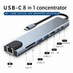 Usb 8In1 7in2 7in1 3in1 11in 1 Type C  To 4k HdTV Hub Adapter Sd Tf Rj45 Card Reader Pd Fast Charge For Macbook laptop Computer