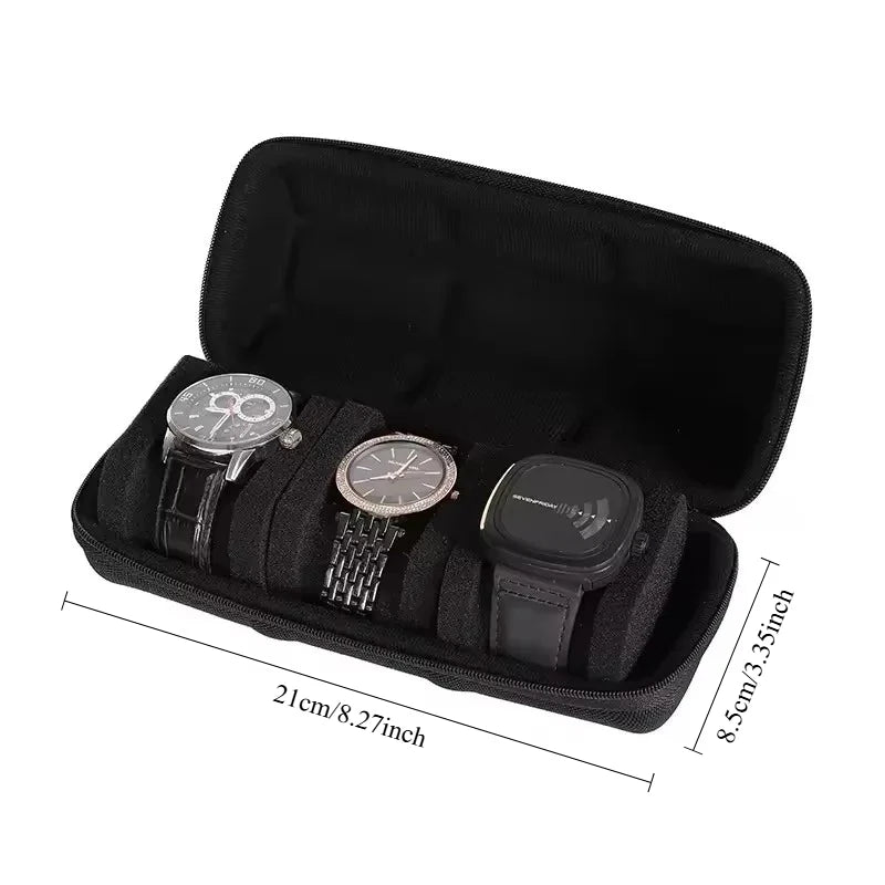 10 Slots Watch Storage Box Watch Zipper Travel Case Portable Watch Organizer Display Holder for Wristwatches and Smart Watches