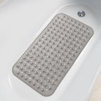 1pc PVC Non-Slip Bath Mat with Suction Cups & Drain Holes 15*27.6in/38*70cm- Fast Draining Shower Mat Bathtub Mat Bathroom Mat