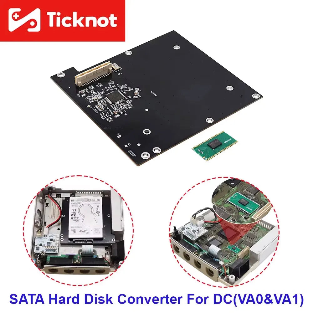 2.5" SATA Hard Disk Adapter Game Converter For Sega Dreamcast Console Support DC VA0 VA1 Motherboard Bios Mod