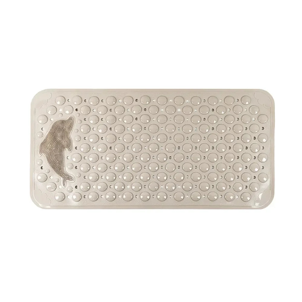 Bathroom anti-slip mat silicone world PVC shower anti-fall mat dolphin massage suction cup floor mat with drainage hole