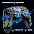 PS5 wireless controller gamepad with turbo, vibration, programmable buttons, RGB light