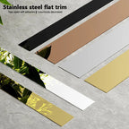 15 meters - Stainless steel mirror wall sticker, self-adhesive, suitable for door, window, ceiling waistline decoration