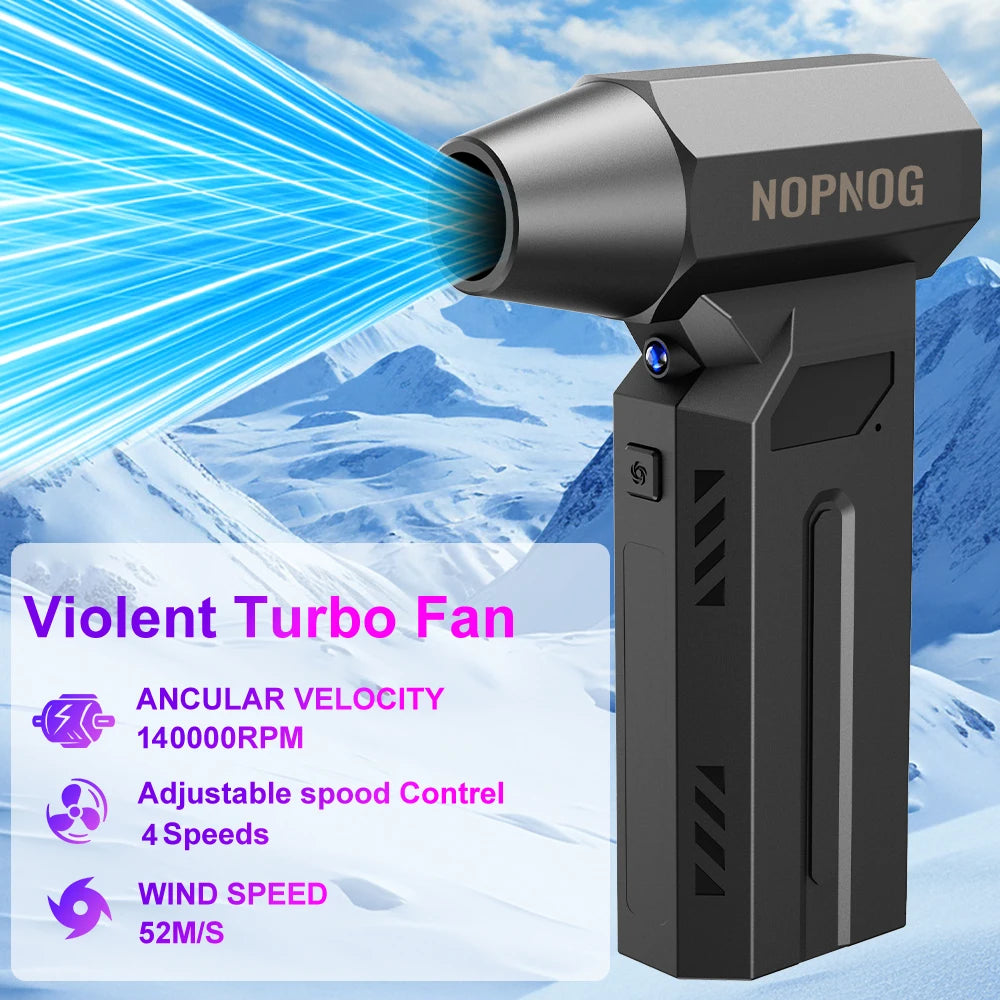 BBQ Air Blower 140K RPM Strong Blowing Turbo Fan Cordless Cleaner Brush Camping Multi Tools Automobile Air Duster Mat Inflator